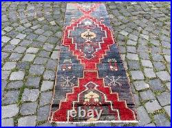 Carpet, Bohemian wool runner rug, Turkish vintage handmade rug runner, 1,8x5,7 ft