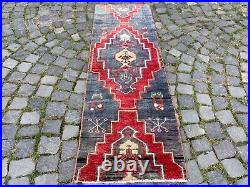 Carpet, Bohemian wool runner rug, Turkish vintage handmade rug runner, 1,8x5,7 ft