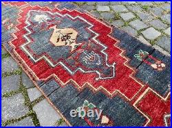 Carpet, Bohemian wool runner rug, Turkish vintage handmade rug runner, 1,8x5,7 ft