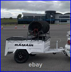 Daxara 157 White Track Day Trailer. Car Race Tire Rack Tyre Holder Carrier