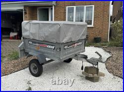 ERDE 102 Galvanised Trailer Folding Rear Panel + Extension Cover + Spare Wheel
