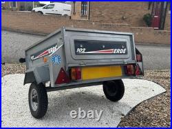 ERDE 102 Galvanised Trailer Folding Rear Panel + Extension Cover + Spare Wheel