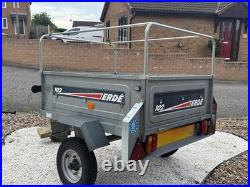 ERDE 102 Galvanised Trailer Folding Rear Panel + Extension Cover + Spare Wheel
