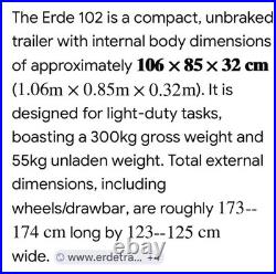 ERDE 102 Trailer Genuine Side Extensions, Spare Wheel, Jockey Wheel