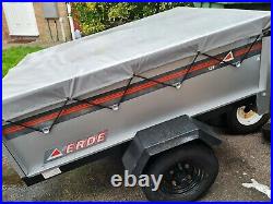 ERDE 121 Car Trailer 350Kg 4ft x 3ft x 13inch with Cover/Spare Wheels