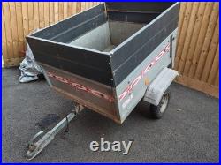 ERKA Camping small car trailer with high sides aluminium
