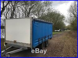 Enclosed Flat Bed Trailer. Car / Cargo / Box / Race Trailer