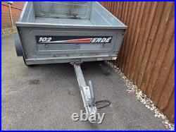 Erde 102 Trailer. Tipping trailer. Idea camping, tip runs builders