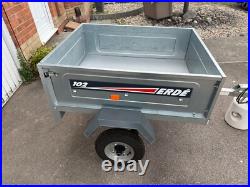 Erde 102 trailer, camping, compact tipping trailer with refurbished electrics Erde 102 trailer, camping, compact tipping trailer with refurbished electrics