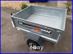 Erde 102 trailer, camping, compact tipping trailer with refurbished electrics Erde 102 trailer, camping, compact tipping trailer with refurbished electrics