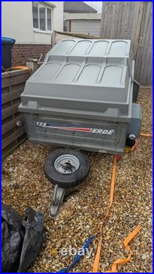 Erde 122 Car Trailer with Lockable Hardtop, Towbar Padlock & Wheel Clamp