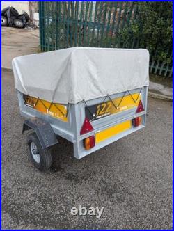 Erde 122 camping car trailer with high frame and cover + anti theft hitch lock Erde 122 camping car trailer with high frame and cover + anti theft hitch lock