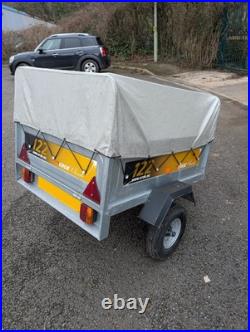 Erde 122 camping car trailer with high frame and cover + anti theft hitch lock Erde 122 camping car trailer with high frame and cover + anti theft hitch lock