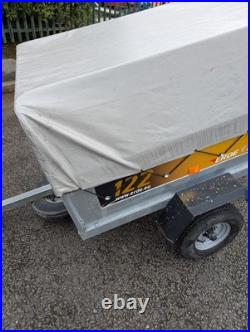 Erde 122 camping car trailer with high frame and cover + anti theft hitch lock Erde 122 camping car trailer with high frame and cover + anti theft hitch lock