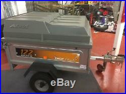 Erde 122 trailer, Hard Top Locking Cover, spare wheel, Jockey Wheel