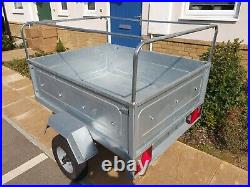 Erde 122 trailer with high frame and cover+spare wheel
