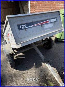 Erde 122 trailer with tipper. Used Erde 122 trailer with tipper. Used