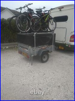 Erde 142 Tipping Camping Trailer With 4 Bike Rack, sold as taken apart