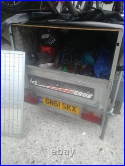 Erde 142 Tipping Camping Trailer With 4 Bike Rack, sold as taken apart