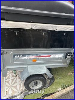 Erde Trailer 102 with Wood Panels and Roof Box Used Condition