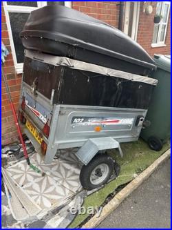 Erde Trailer 102 with Wood Panels and Roof Box Used Condition