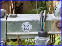 Erde car trailer for camping. Silver. Has a front wheel and a Winterhoff hitch