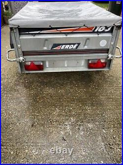 Erde trailer 163 drop down front and rear, tipping trailer on 13 wheels