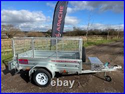 Ex Demo 7x4 Trailer with Spare wheel & Alloy Toolbox 750kg GVW-photo use APACHE