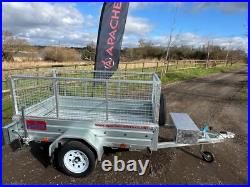 Ex Demo 7x4 Trailer with Spare wheel & Alloy Toolbox 750kg GVW-photo use APACHE