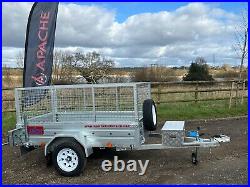 Ex Demo 7x4 Trailer with Spare wheel & Alloy Toolbox 750kg GVW-photo use APACHE