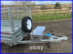 Ex Demo 7x4 Trailer with Spare wheel & Alloy Toolbox 750kg GVW-photo use APACHE
