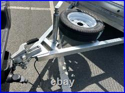 Ex demo 8x5 Trailer with cage & rear ramp, 4 months old, inc spare + rear props