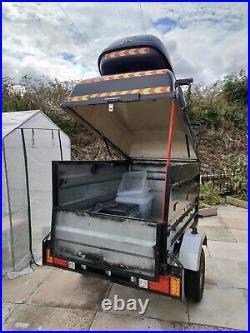 Fantastic large trailer and top box new electrics. New lights and new hitch lock