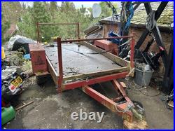 Flat Bed Trailer 8x4 Ft. Single Suspension With Landrover Wheels, and Jockey