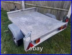 Flatbed Trailer Erde With Manual Tilt And Tie Downs