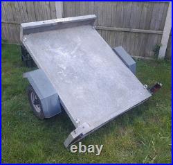 Flatbed Trailer Erde With Manual Tilt And Tie Downs