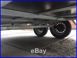Fracht 9x5 ft (2.7x1.5m) 750kg twin axle unbraked flatbed car trailer with sides