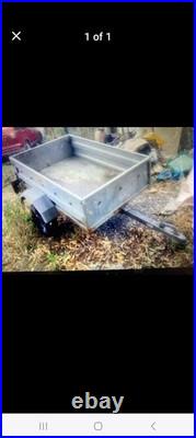 Galvanised Steel Trailer 4' x 5' Approx 10 Yrs Old Needs New Tyres Only Collect