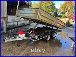 INDESPENSION 10F x 7FT TIPPER TIPPING TRAILER TWIN AXLE 3500KG WITH LADDER RACK