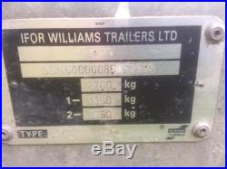 Ifor Willams twin axle trailer 2,700 KG LOAD