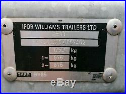Ifor Williams BV85 Braked Box trailer 6ft high. Very low mileage. Manf. 2010