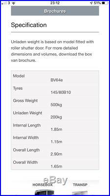 Ifor Williams Box Trailer BV64e Roller Shutter Version NO VAT