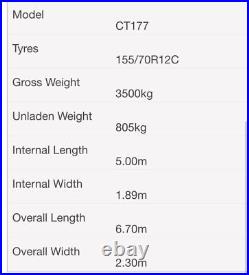 Ifor Williams CT177 large car trailer transporter 3.5T