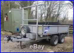 Ifor Williams dropside trailer 8ft x 5ft twin axle, ladder rack, ramps, spare wheel