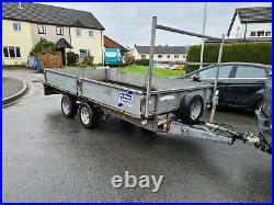 Ifor Williams lm126 flat bed trailer drop sides car transporter no vat