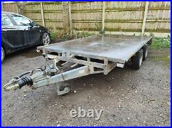 Ifor Williams lm126 flat bed trailer drop sides car transporter no vat
