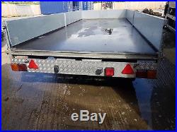 Ifor williams 16' flatbed trailer very good condition, 8car ramps, drop sides