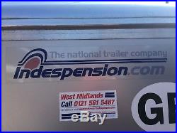Indespension Braked Box Trailer 1500kg max load 6x4x4 Single Axle with Extras