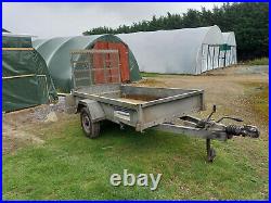 Indespension single axle 8' x 4' braked trailer with extended tailboard ramp