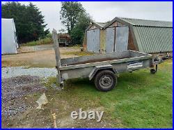 Indespension single axle 8' x 4' braked trailer with extended tailboard ramp